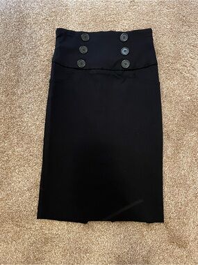 Black High Waist Pencil Skirt | Size 3 Runs Small | XS/0